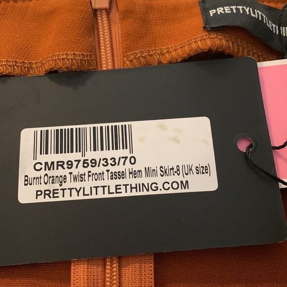 𝅺pretty little thing wrap fringe mini skirt size 4 twist front - Picture 7 of 11